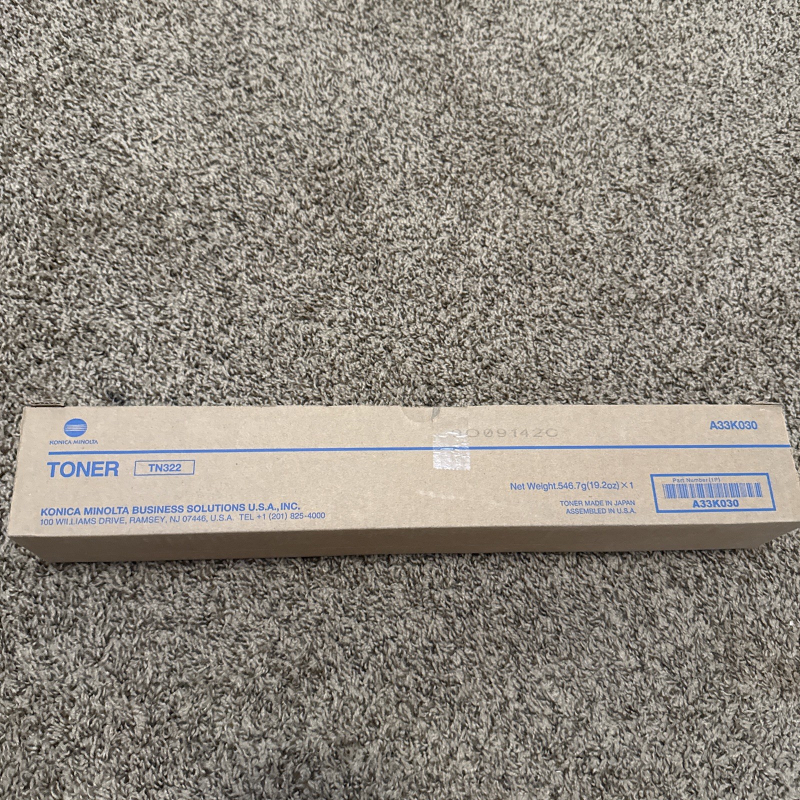 Genuine Konica Minolta TN-322 TN322K A33K030 BLACK TONER CARTRIDGE TN322 NEW