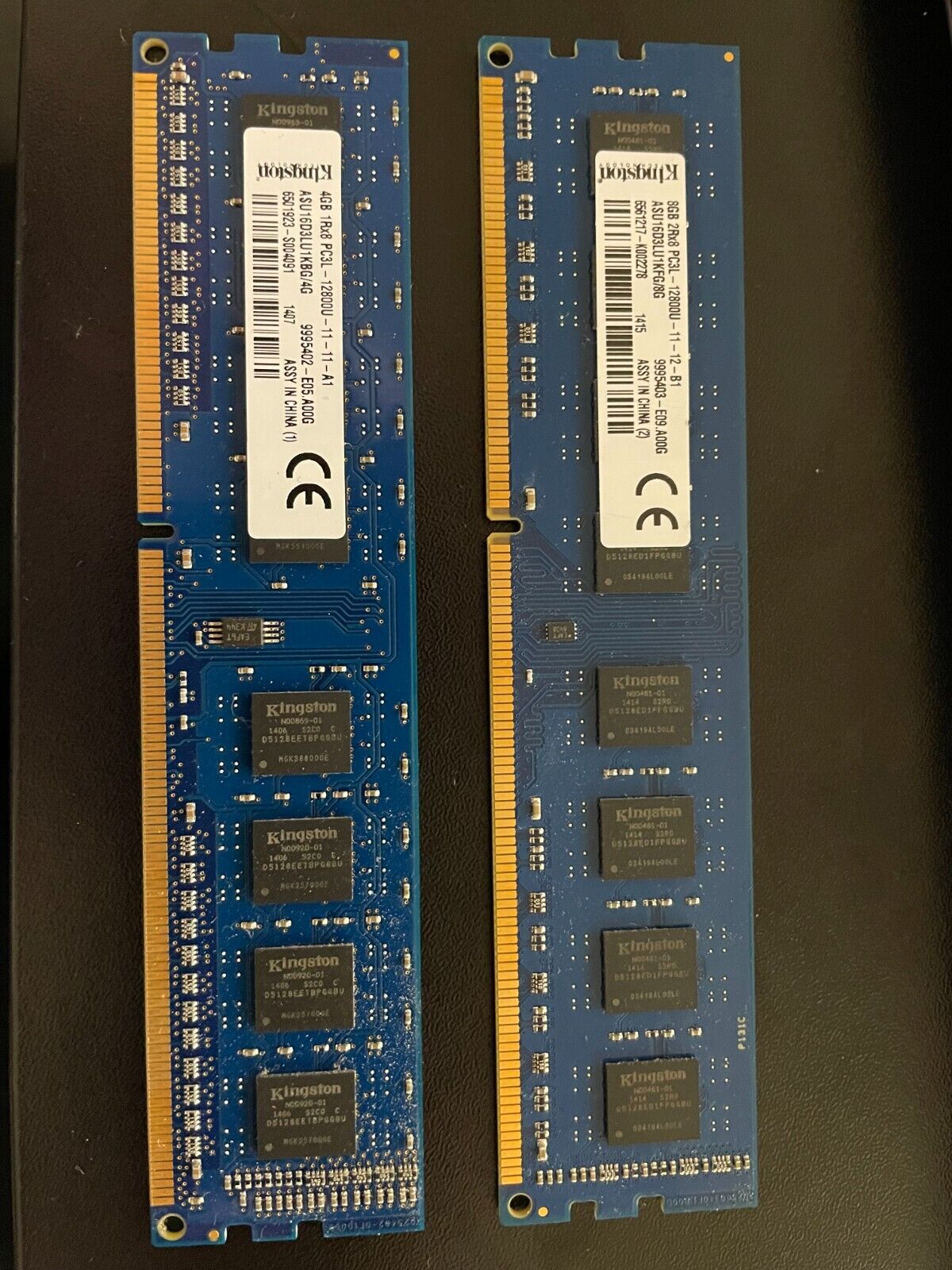 Kingston DDR3 4-8GB RAM (BOTH STICKS IN PHOTO FOR REFERENCE)