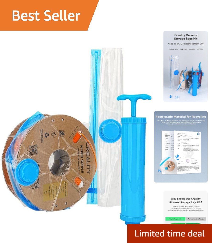 Moisture-Resistant Filament Vacuum Kit - 10 Sealed Bags for 3D Printing Filament