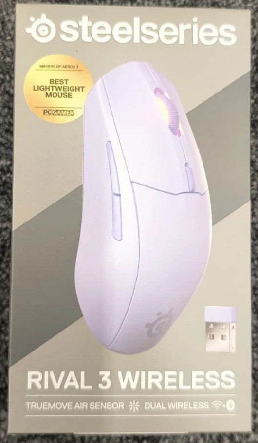 SteelSeries Rival 3 Wireless Gaming Mouse - Lavender - New