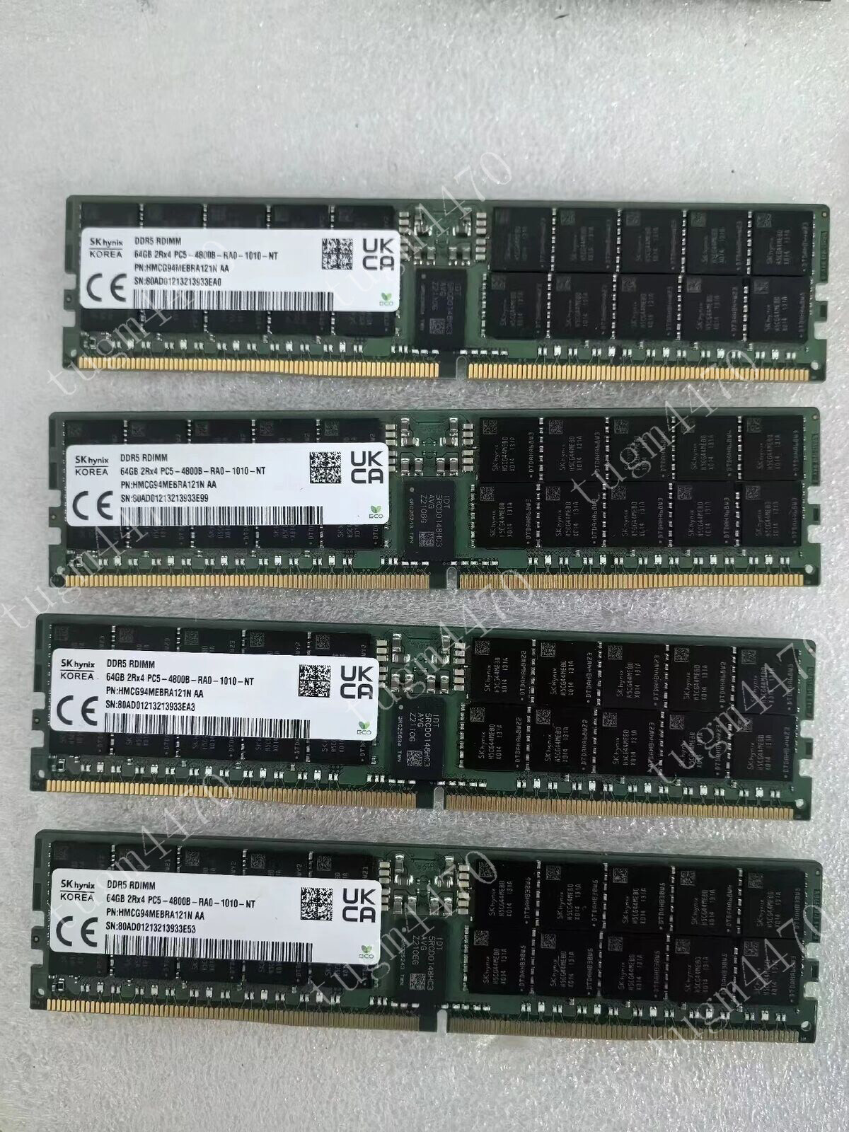 SK Hynix 64GB2Rx4 DDR5 RDIMM PC5-4800B-RAD-1010-NT 4*64g=256g combination-