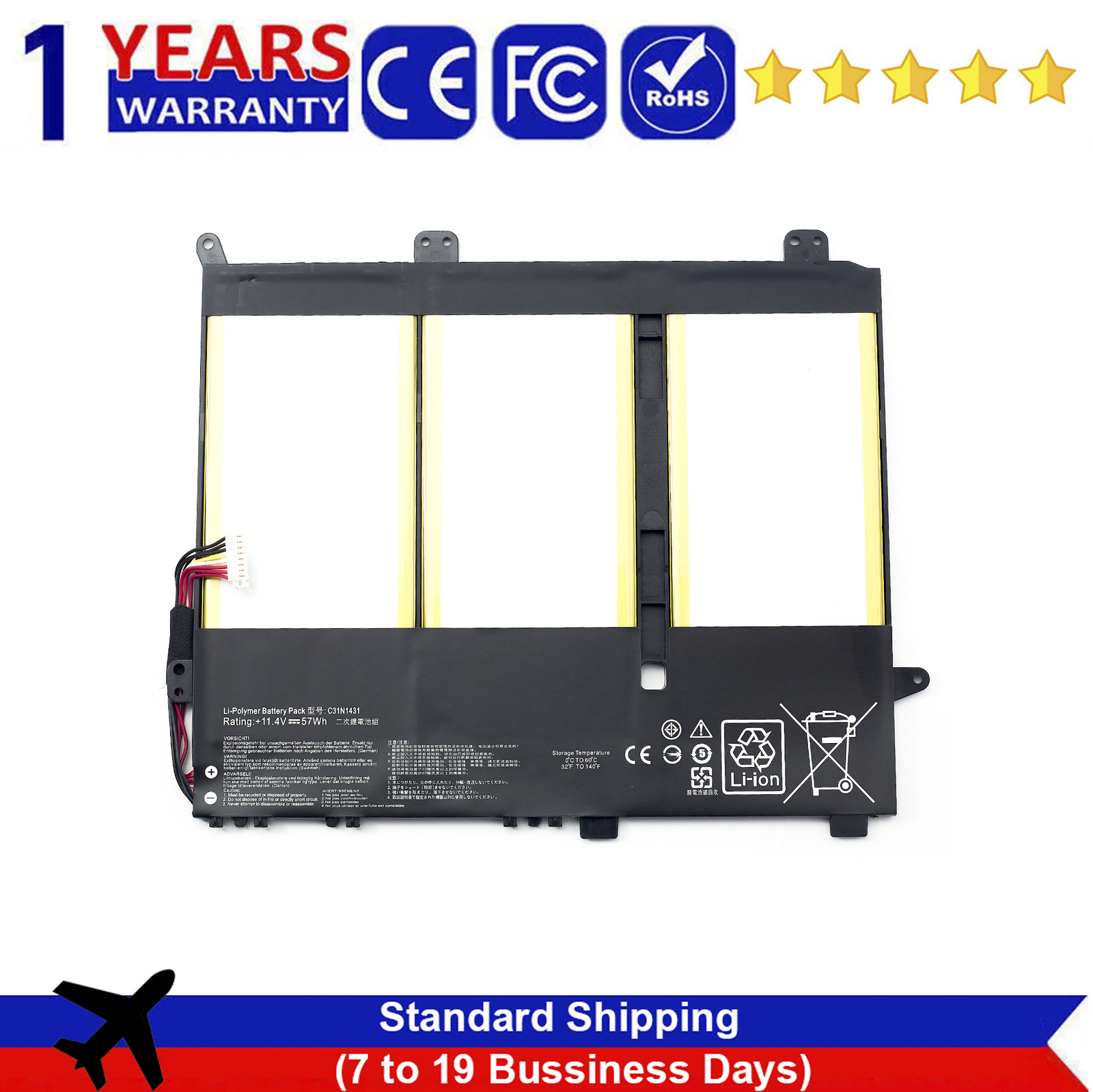 57WH C31N1431 Laptop Battery For Asus R416SA R416NA L403SA L403NA E403NA E403SA