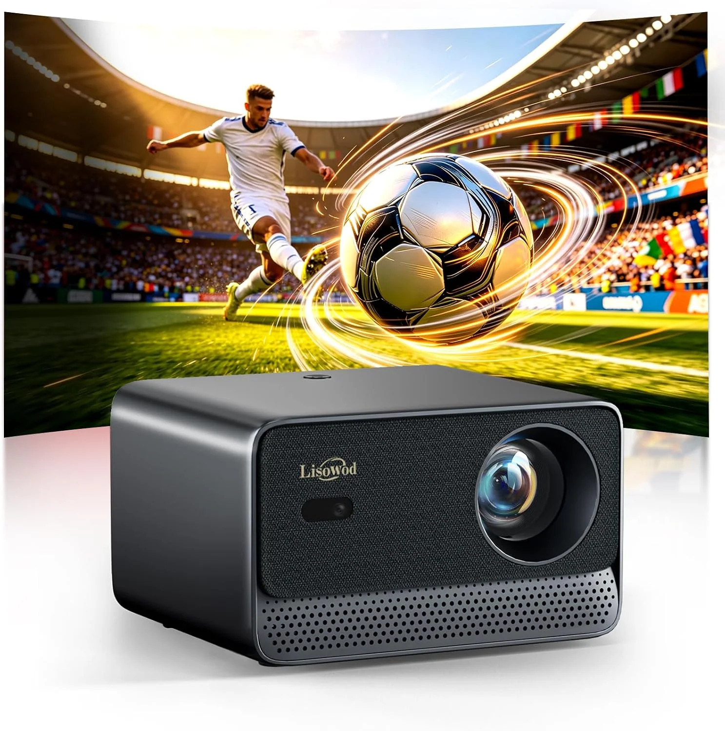Outdoor Projector with Official Apps, Native 1080P, Ultra-Bright Image