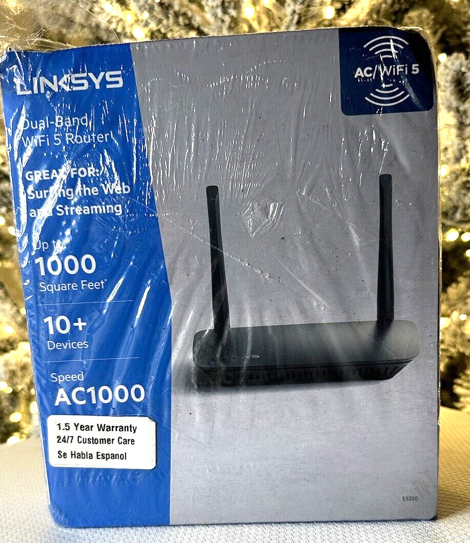 LINKSYS Dual Band WiFi 5 Router to 1000 square feet and 10+ device speed AC1000