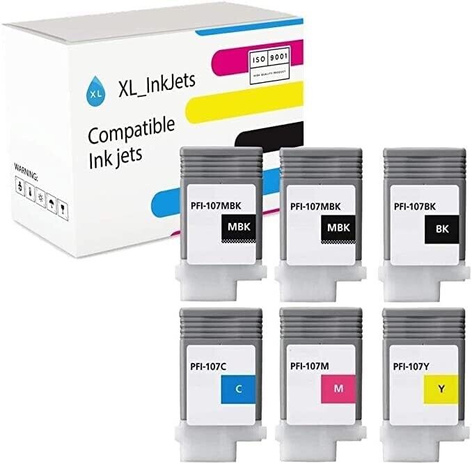 Canon PFI-107 Compatible Ink 6-Pack - Vibrant & Long-Lasting - NEW