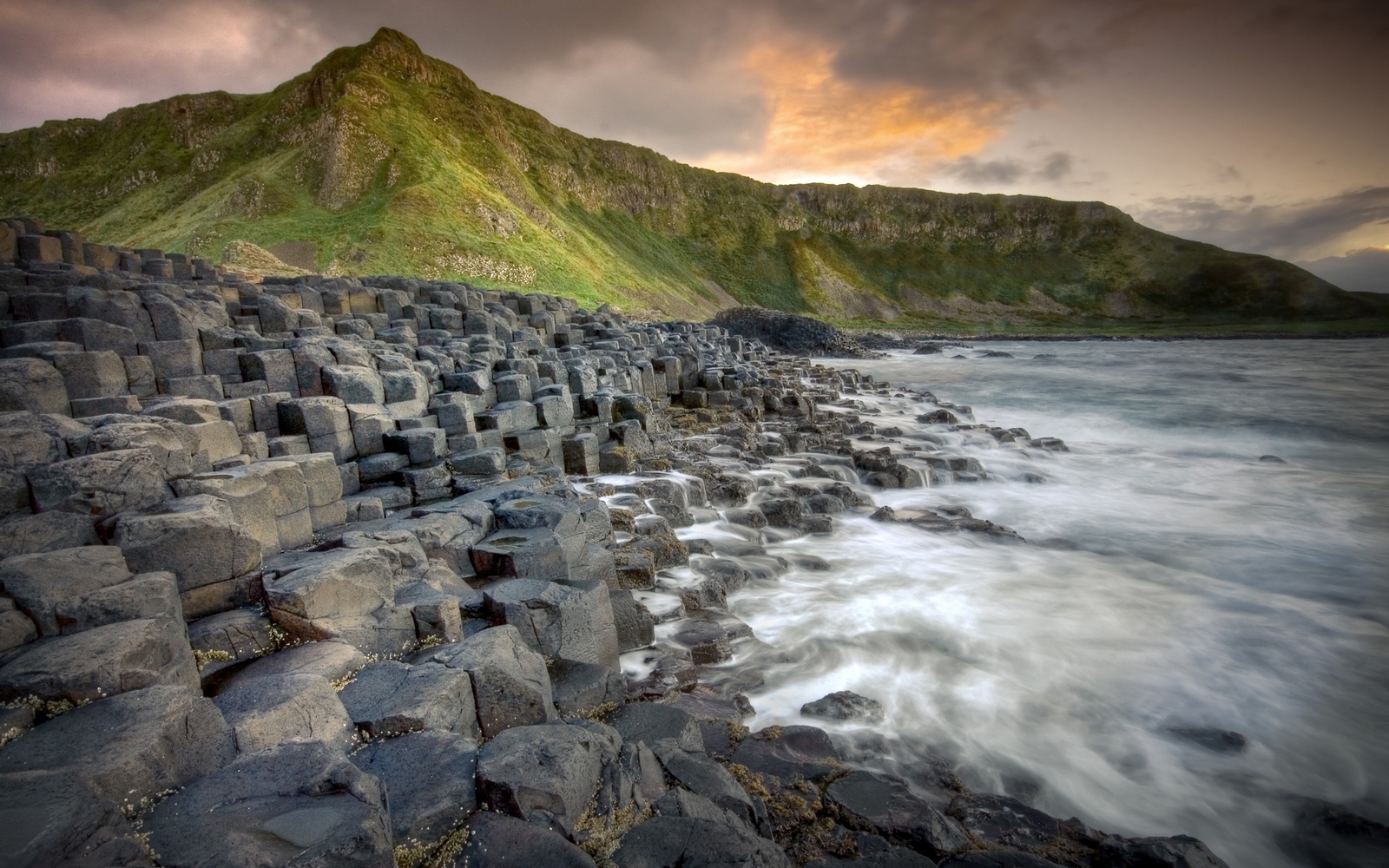 Landscape coast giants causeway rocks northern ireland Custom Gaming Mat Desk