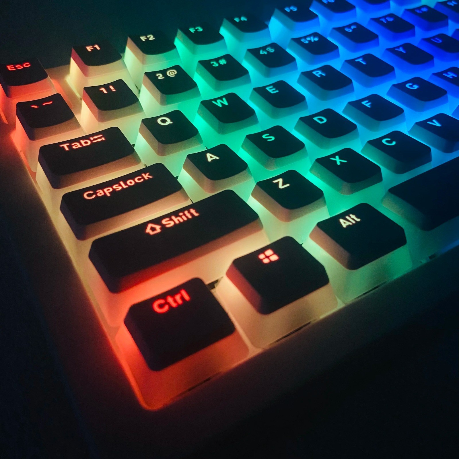 Pudding Keycaps PBT OEM Profile Translucent Backlit Keycap Set Mechanical Black