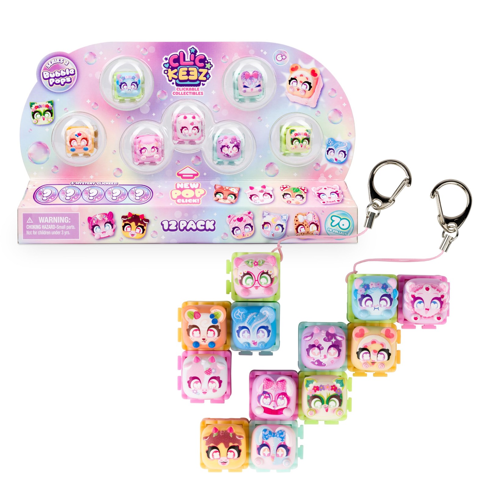 Clickeez Series 3 12 Pack Collectible Keyboard Keys Create Keychains