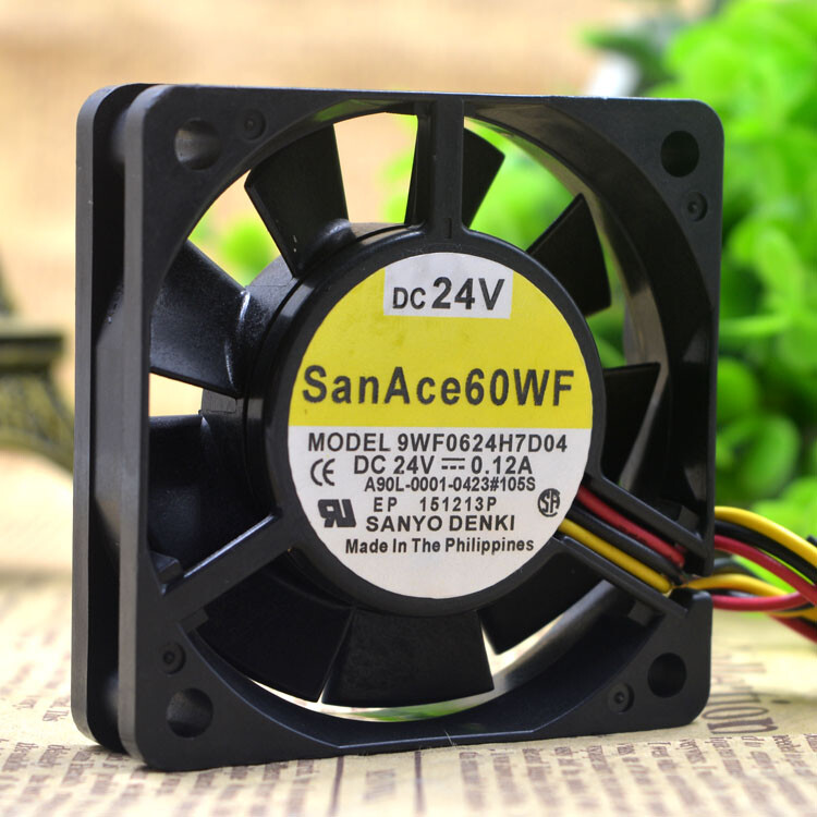 1pc  3-wire   Cooling Fan  9WF0624H7D04 6015 24V 0.12A 6015 6CM 