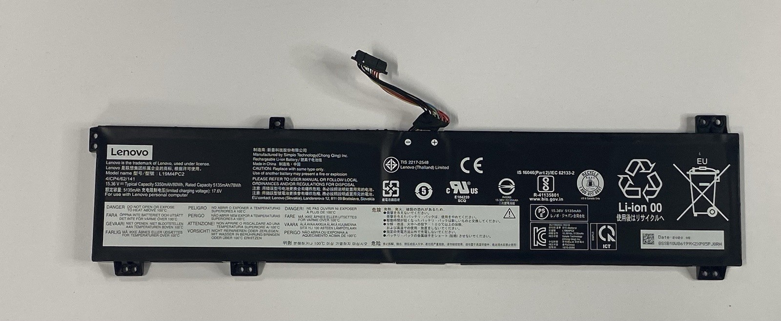 Genuine Lenovo Legion 7 L19M4PC2 Battery 80Wh 15.36V OEM Tested Working