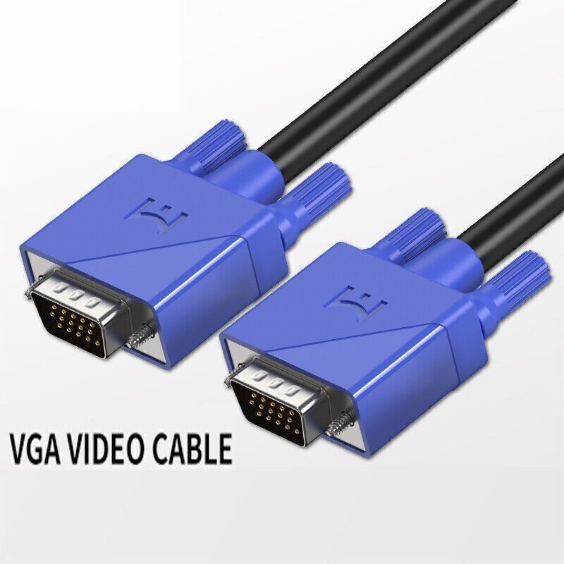 VGA (3+6) Male to Male Cable 1080p Full HD For Computer Monitor Connection New