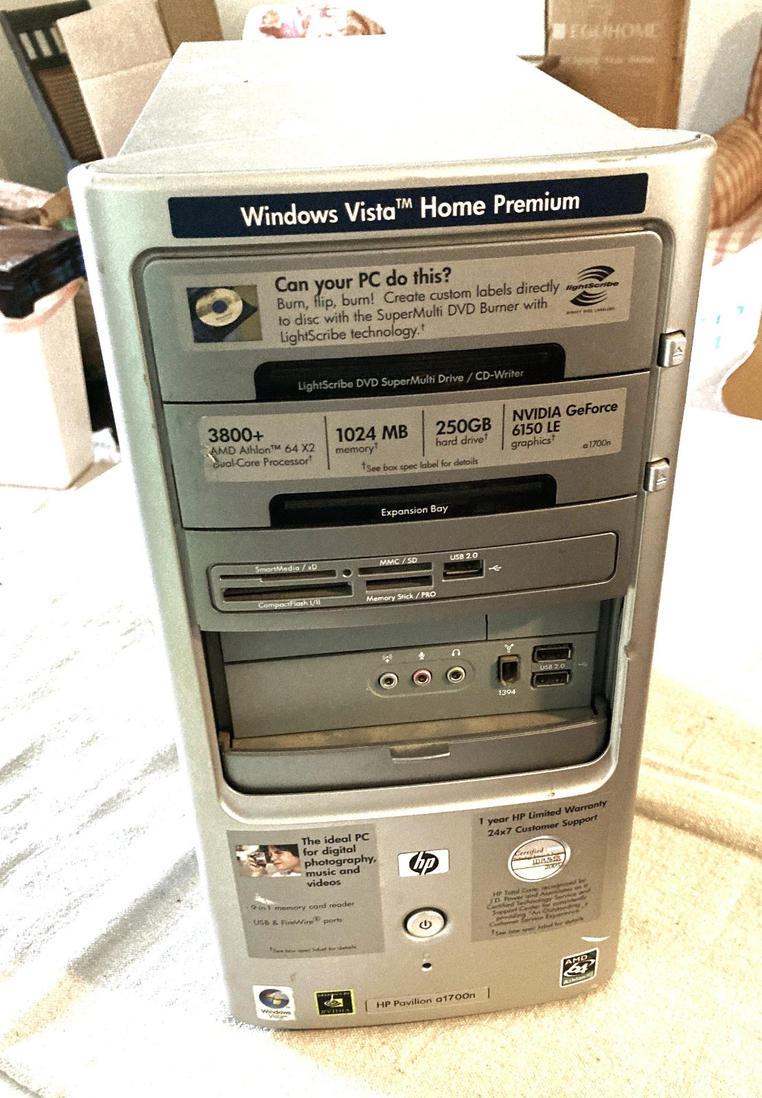 HP Pavilion a1700n AMD Athlon 64 X2 Dual Core 3800+ 2000MHz 1GB
