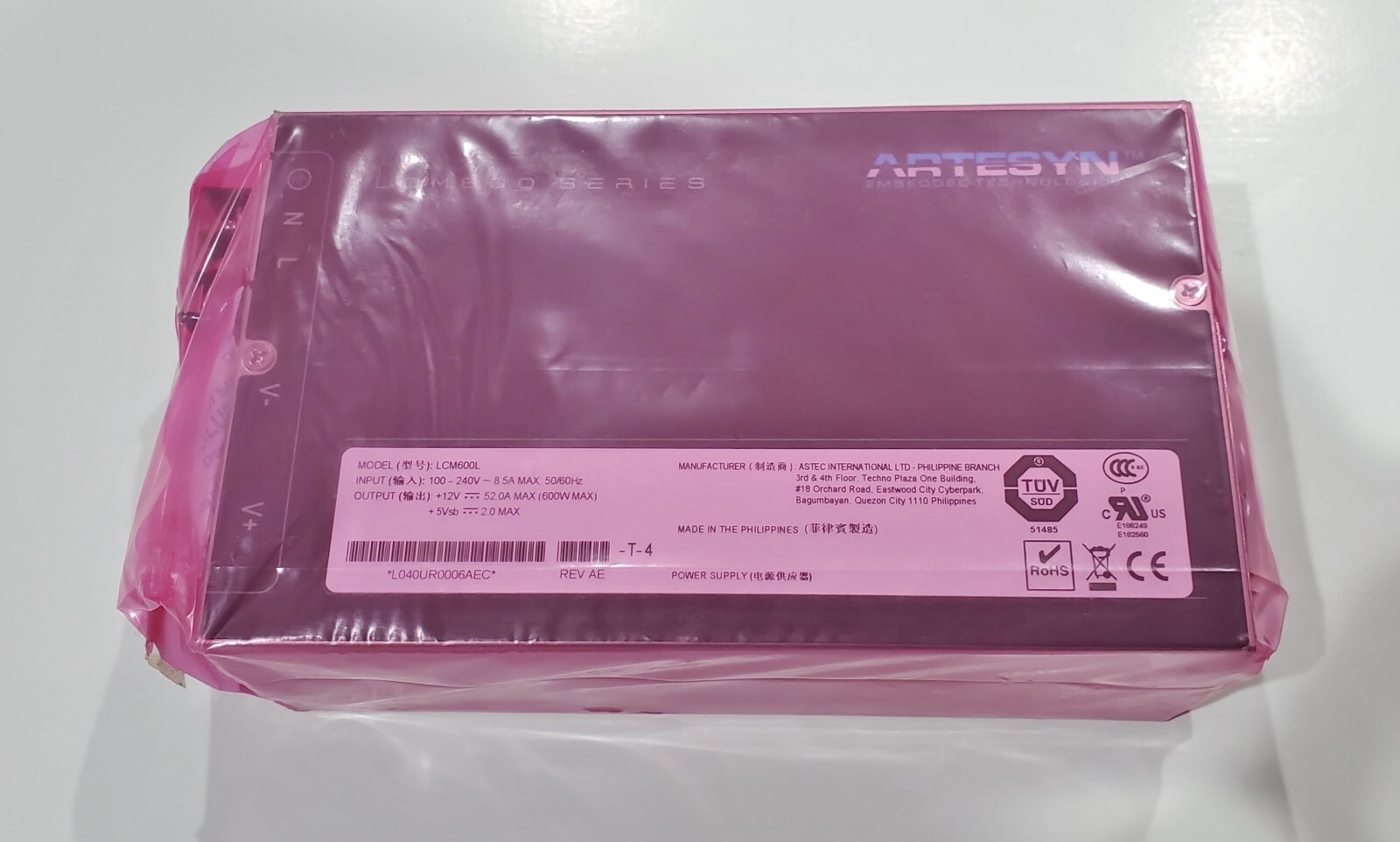 ARTESYN LCM600L-T-4 12V 52A 600W 5V standby output Front End AC-DC Power Supply