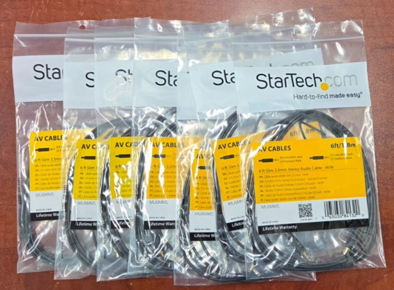 NEW - StarTech MU6MMS 6 ft Slim 3.5mm Stereo Audio Cable - Male to Male