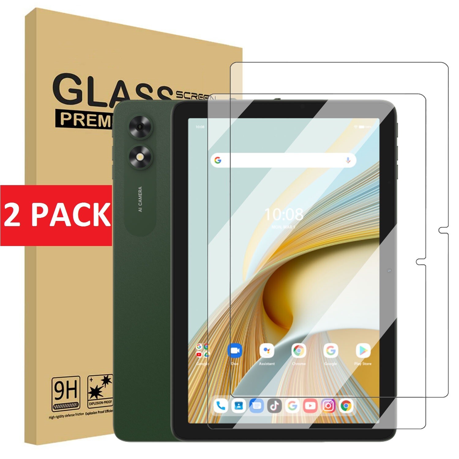 (2 PACK) Tempered Glass Guard HD Screen Protector Save for Vortex ZTAB10 Tablet