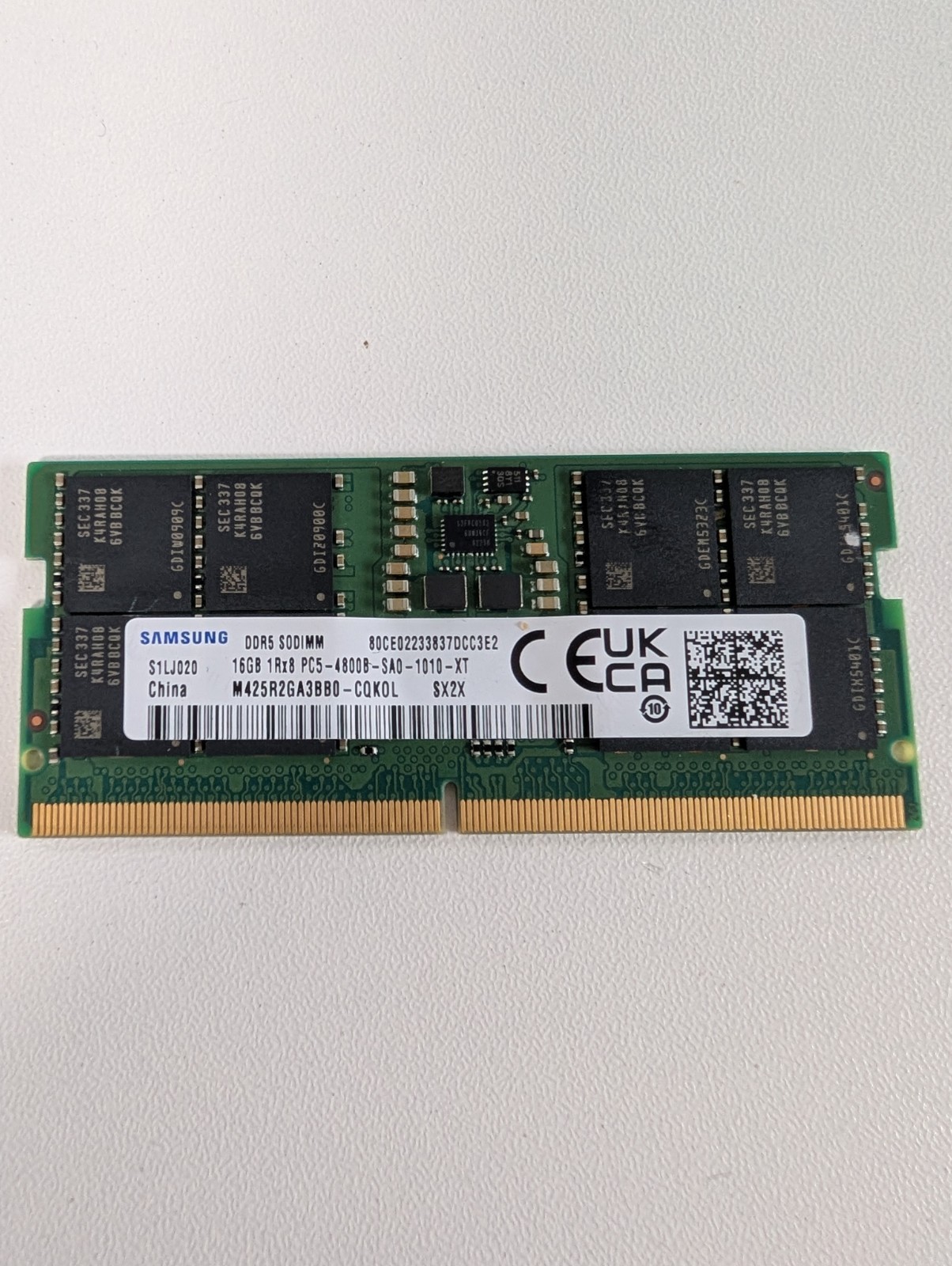 Samsung 16GB 1x16GB DDR5 4800 PC5-38400 SODIMM CL40 Laptop Memory