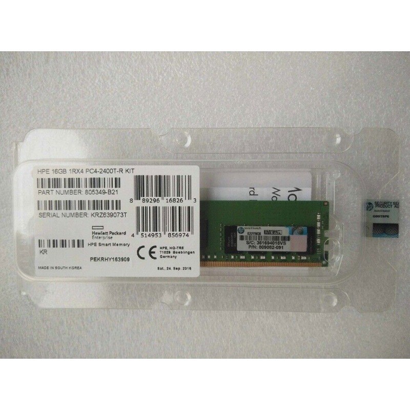 805349-B21 HP 16GB 1RX4 DDR4 PC4-2400T 809082-091 819411-001 ECC Server Memory