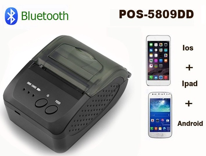 58mm Mini Portable Bluetooth Thermal Printer USB for Win Android iOS Printing