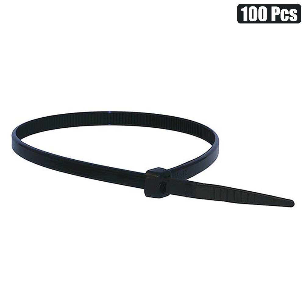 100 Pcs 11" Nylon Plastic Cable Zip Tie Wire Cord Strap Wrap Fasten 50 Lbs Black