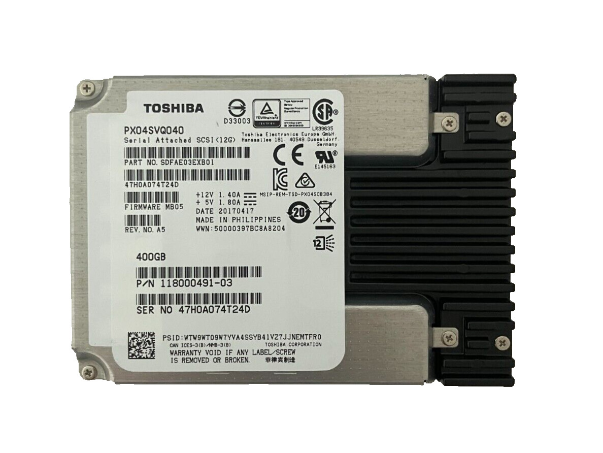 TOSHIBA PX04SVQ040 SSD 400GB SAS 12Gb/s 2.5