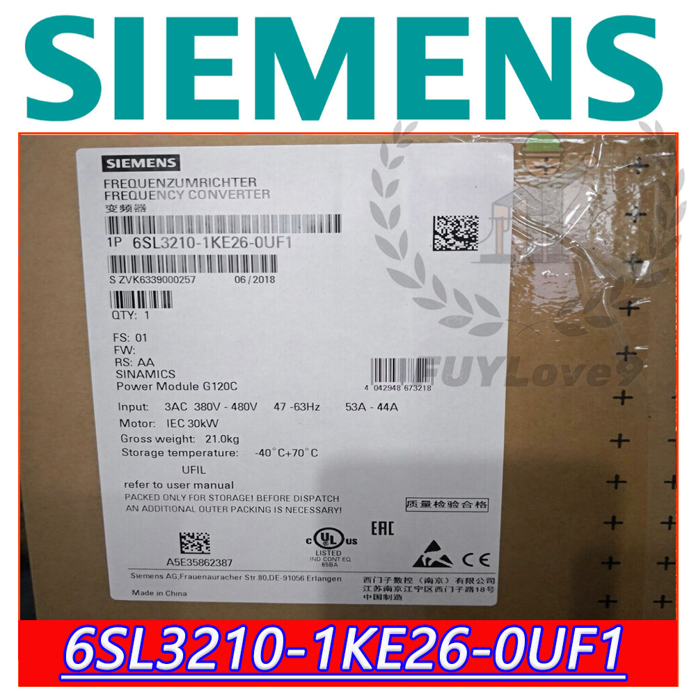 high quality Siemens 6SL3210-1KE26-0UF1 Brand New, inverter 6SL3 210-1KE26-0UF1