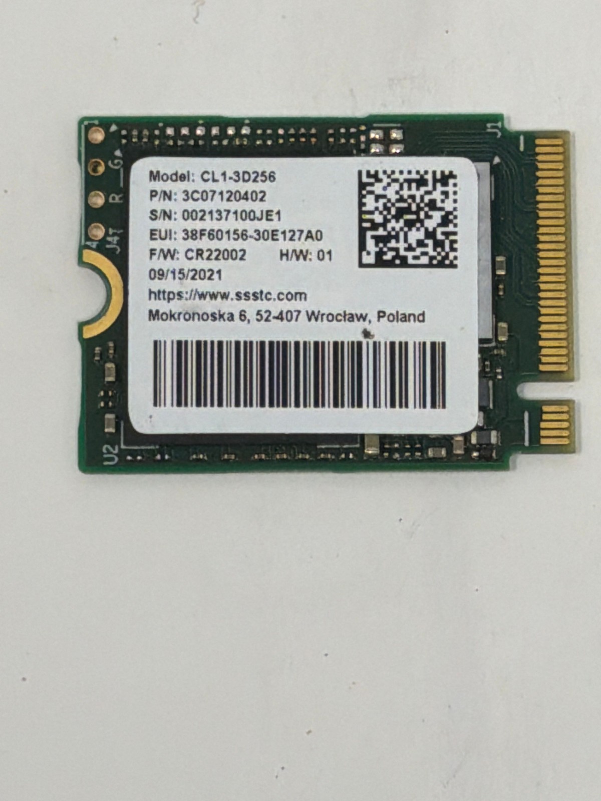 SSSTC CL1-3D256 256GB NVMe SSD Grade B