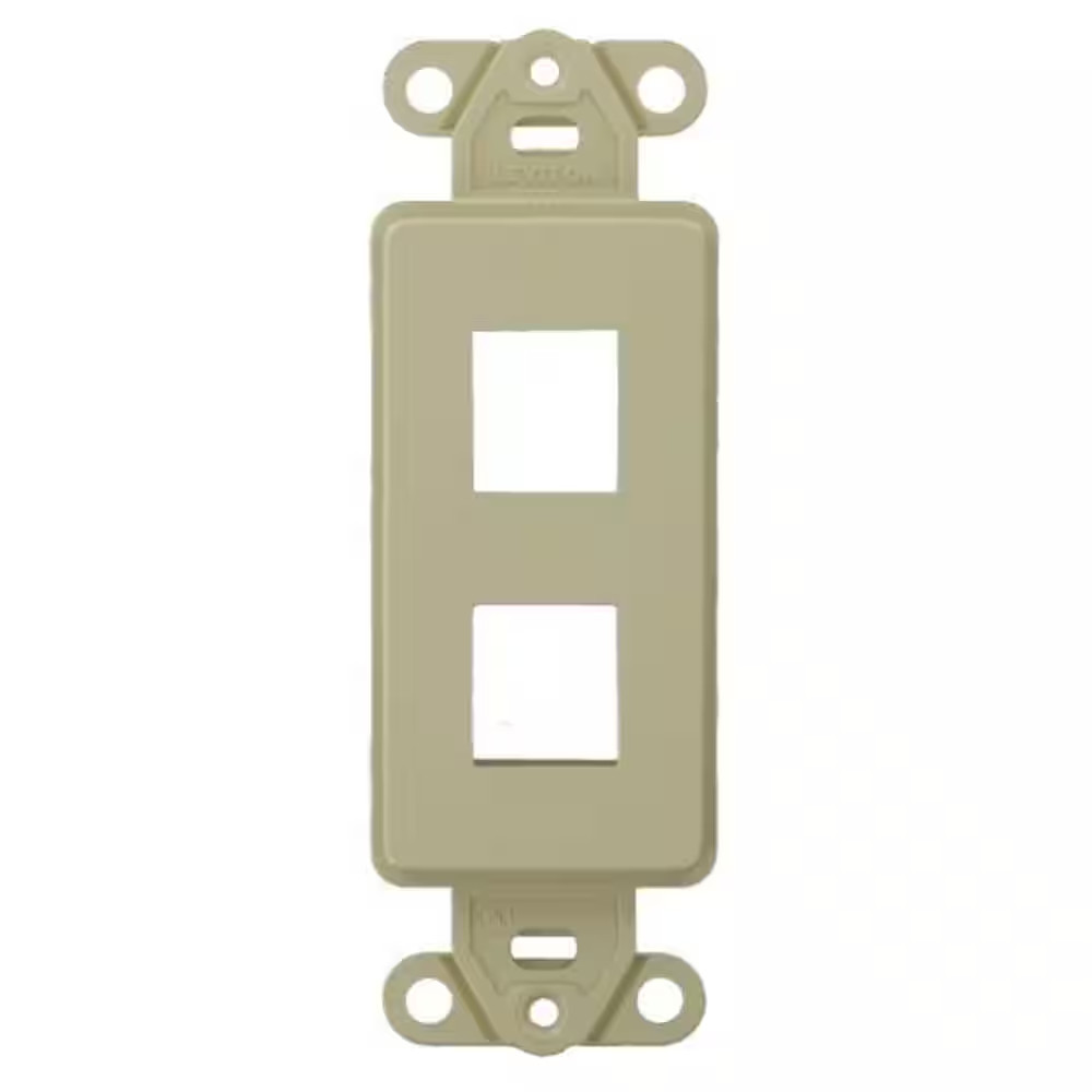 1-Gang Decora Quickport 2-Port Insert in Ivory 41642-I