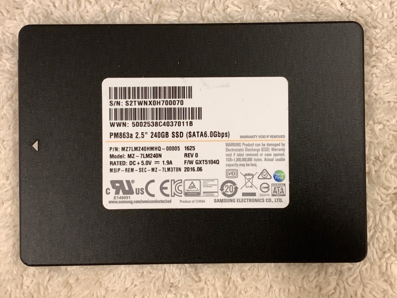 SAMSUNG PM851 PM863 SM841 2.5" 128GB 480GB SATA 6Gb/s SSD *** Health Status 95%