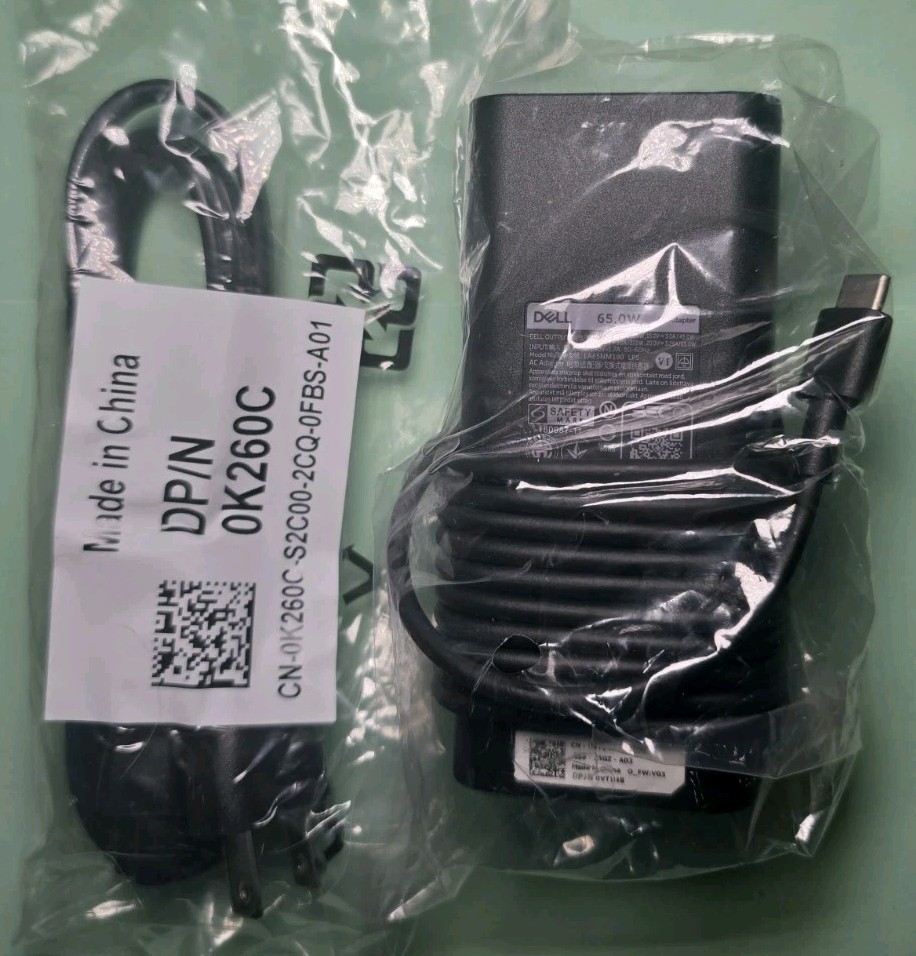 Dell Original Slim 65 Watt Power USB-C Adapter - 492-BCNW New