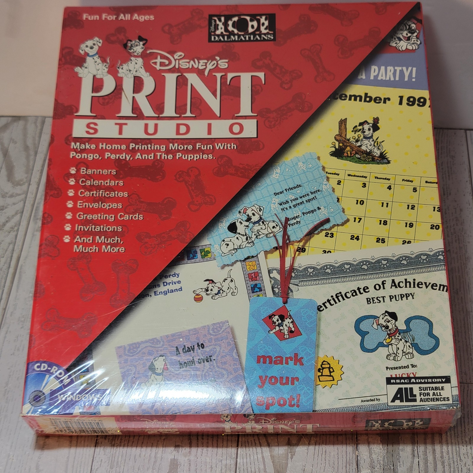 Vintage Disney 101 Dalmatians Print Studio PC 1997 - NIB