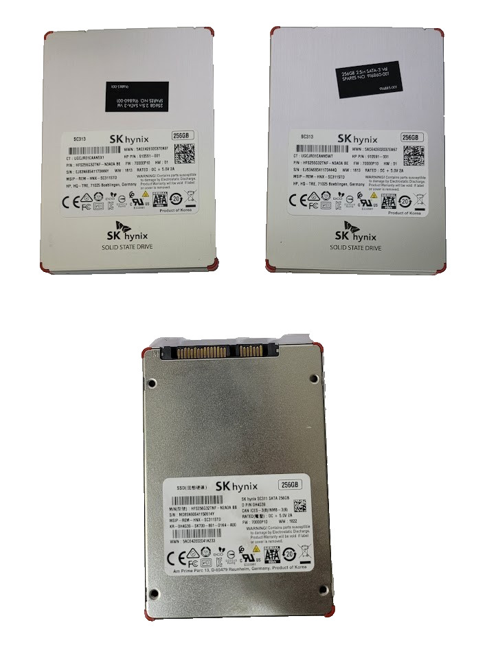Lot of 3 SK Hynix SC311/SC313 256GB 2.5" SATA III SSD HFS256G32TNF-N3A0A
