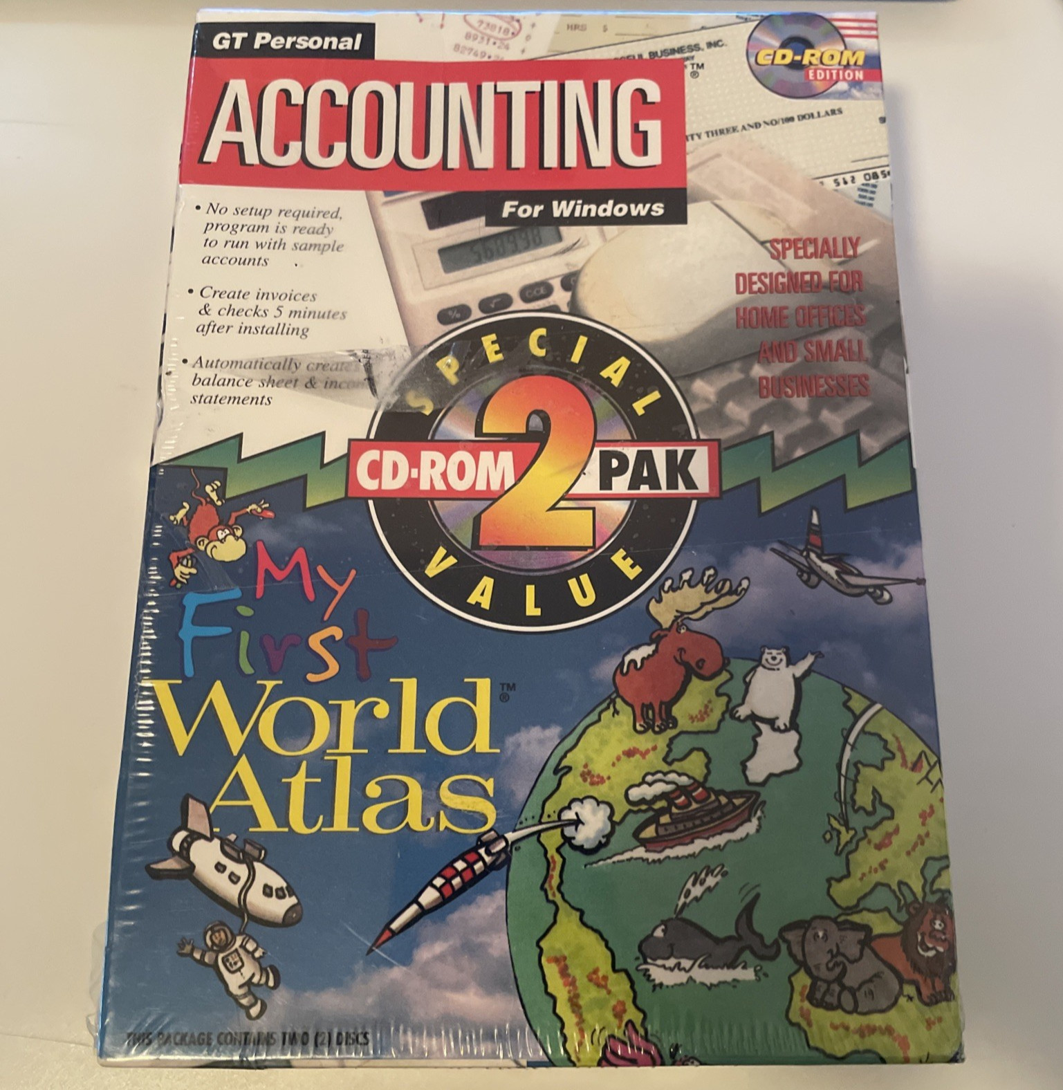 Personal Accounting & Essential Office 2 CD-ROM PAK For Windows 3.0 Vintage