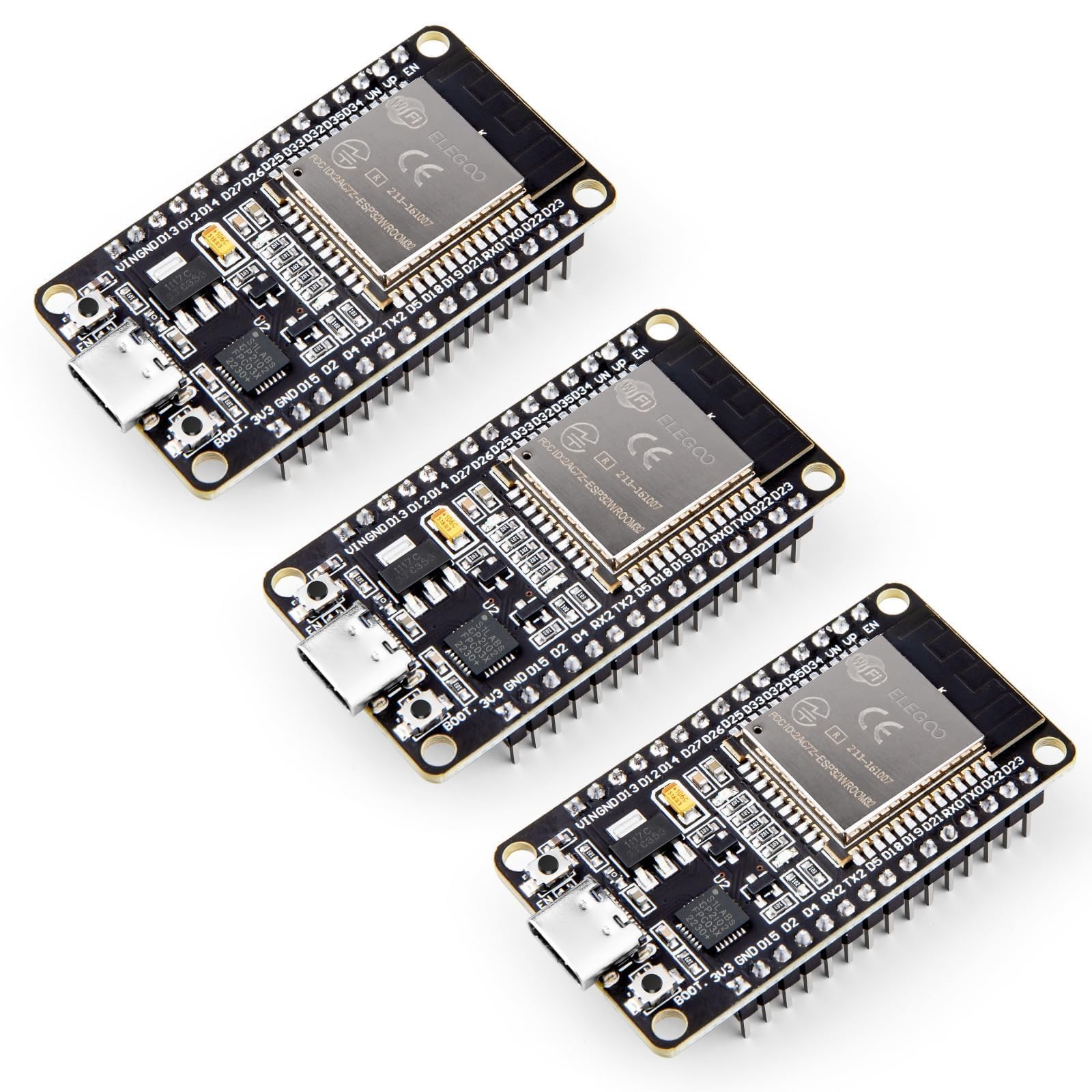 3PCS ESP32 Development Board USBC, 2.4GHz Dual Mode WiFi+Bluetooth 4.2 Dual C...