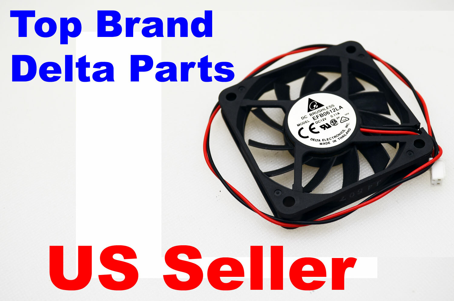 Delta EFB0612LA 60mm 12V DC Cooling Fan 60x60x10mm 2-Pin Ball Bearing 2-Pack
