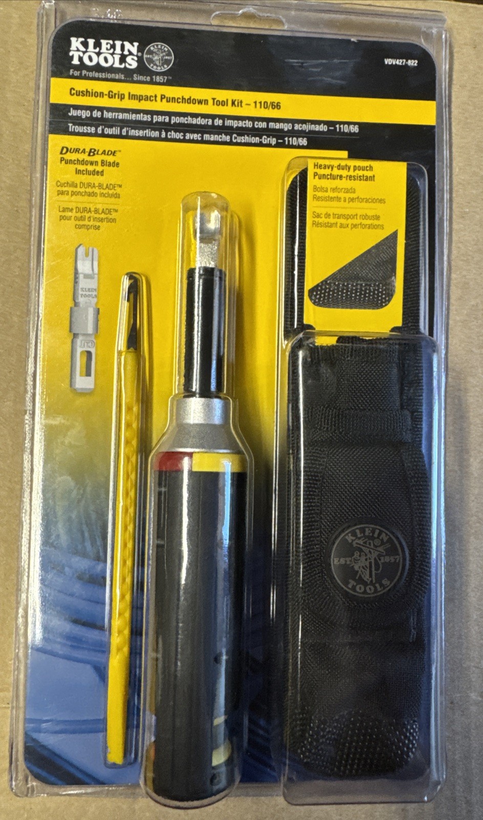 Klein Tools VDV427-822 Cushion-Grip Impact 110/66 Cut Punch Down Tool Kit