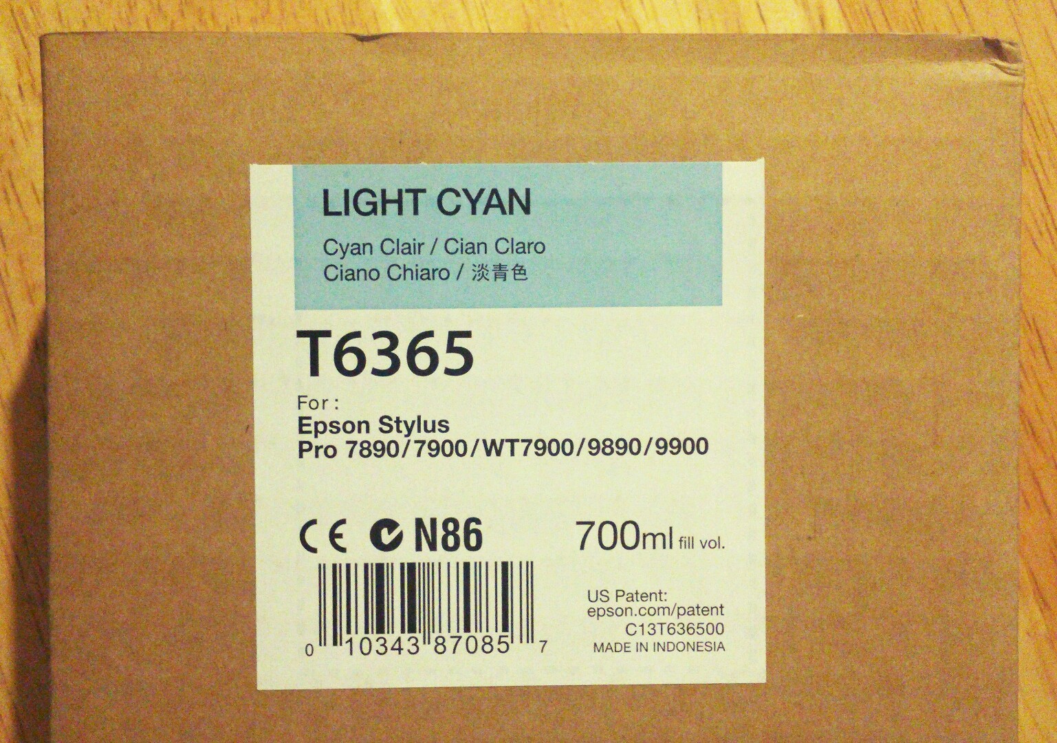 10-2022 NIB EPSON T6365 Light Cyan Ink 700ml for Stylus Pro 7890/7900/9890/9900