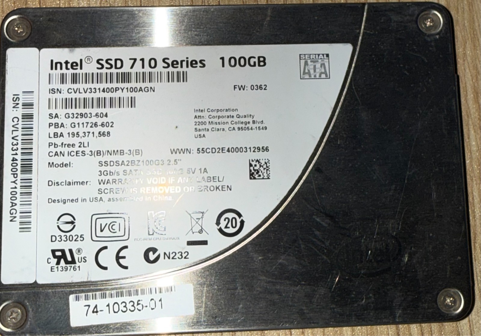 Intel SSD 710 Series 100GB