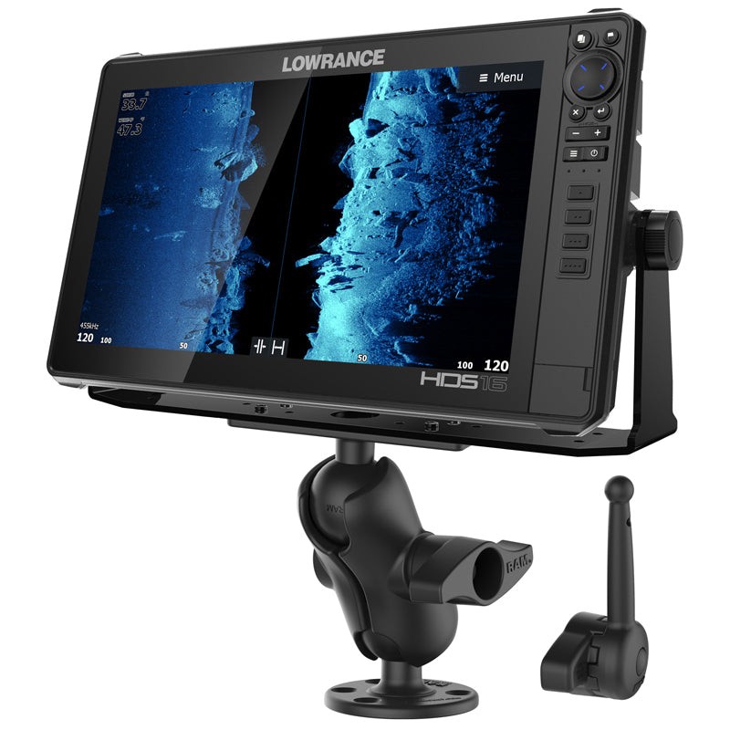 RAM-D-115-C-KNOB9H  RAM Marine Electronics Mount with RAM Hi-Torq...