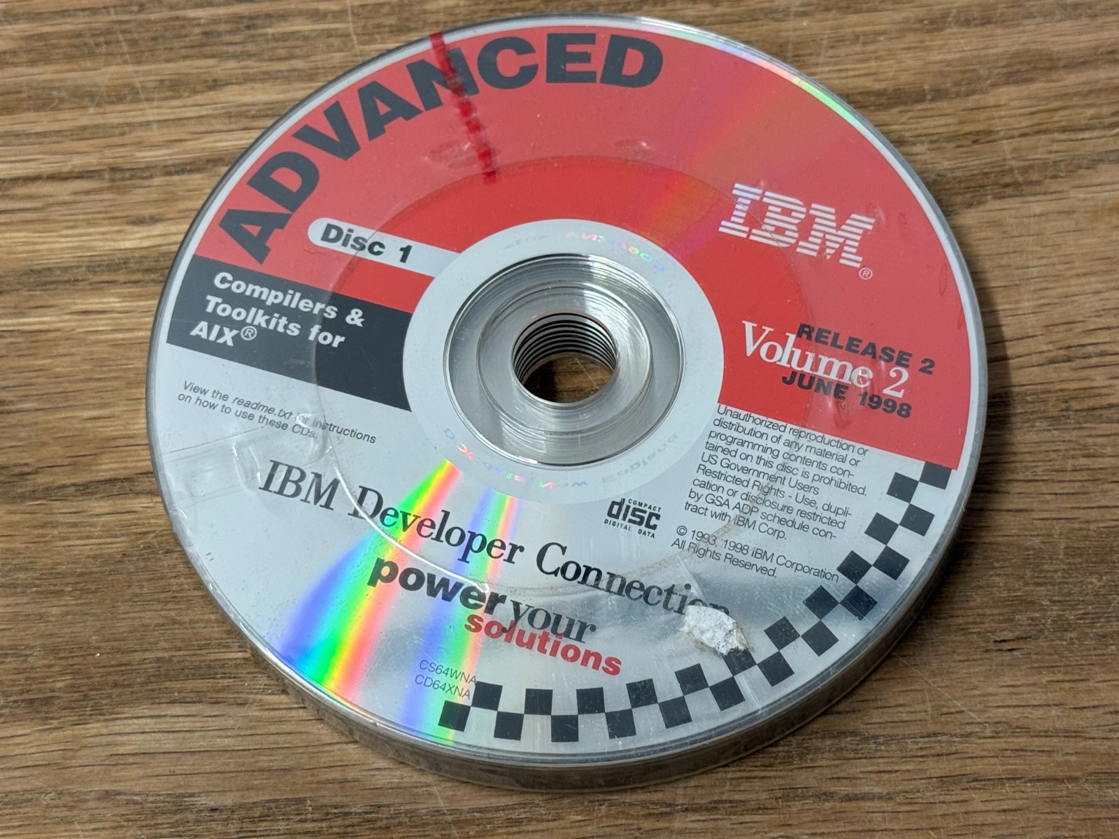 NEW Sealed Disc Pack of IBM Developer Connection 1998 AIX Compilers Toolkits CD 