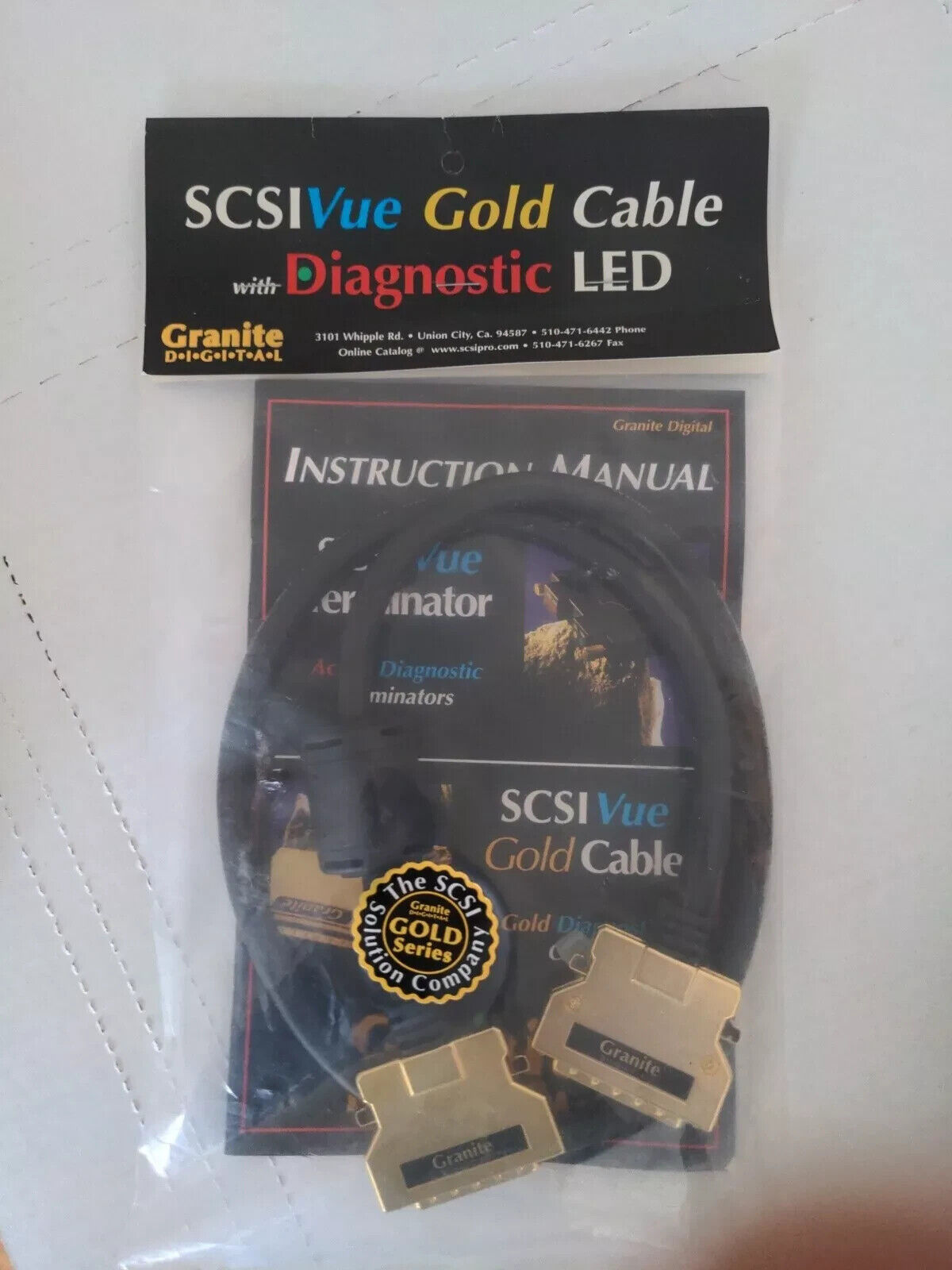 SCSI Gold-Diagnostic Cables - 50 MicroD(m) to 50 MicroD(m) 3\'