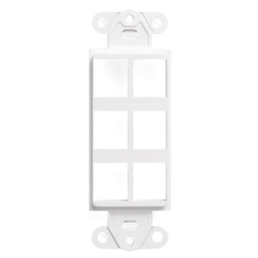 Leviton 41646-W QuickPort Decora Insert, 6-Port, 1 Count (Pack of 1), White