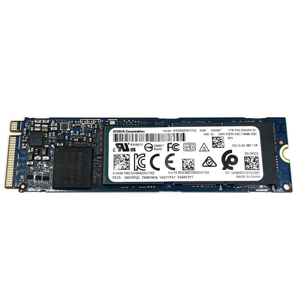 KIOXIA 1TB SSD XG6 M.2 2280 PCIE GEN3 X4 NVME SOLID STATE DRIVE - BLUE