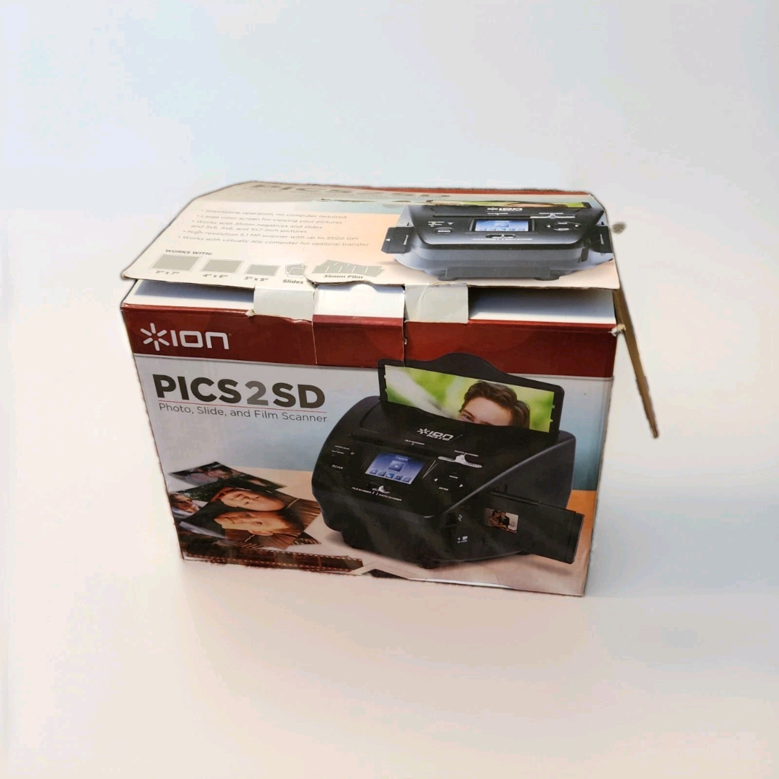 ION PICS2SD 5MP Portable Photo Slide & Film Scanner SD/SDHC 35mm