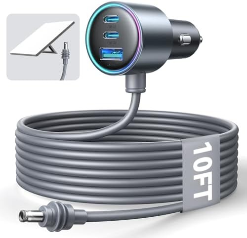 Starlink Mini Car Adapter Cable 1.8M Dual PD 45W USB 30W 12V-24V