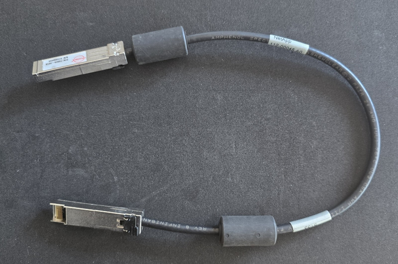 NetApp Molex 73929-0018 112-00176 QSFP to QSFP 0.5m External SAS Cable