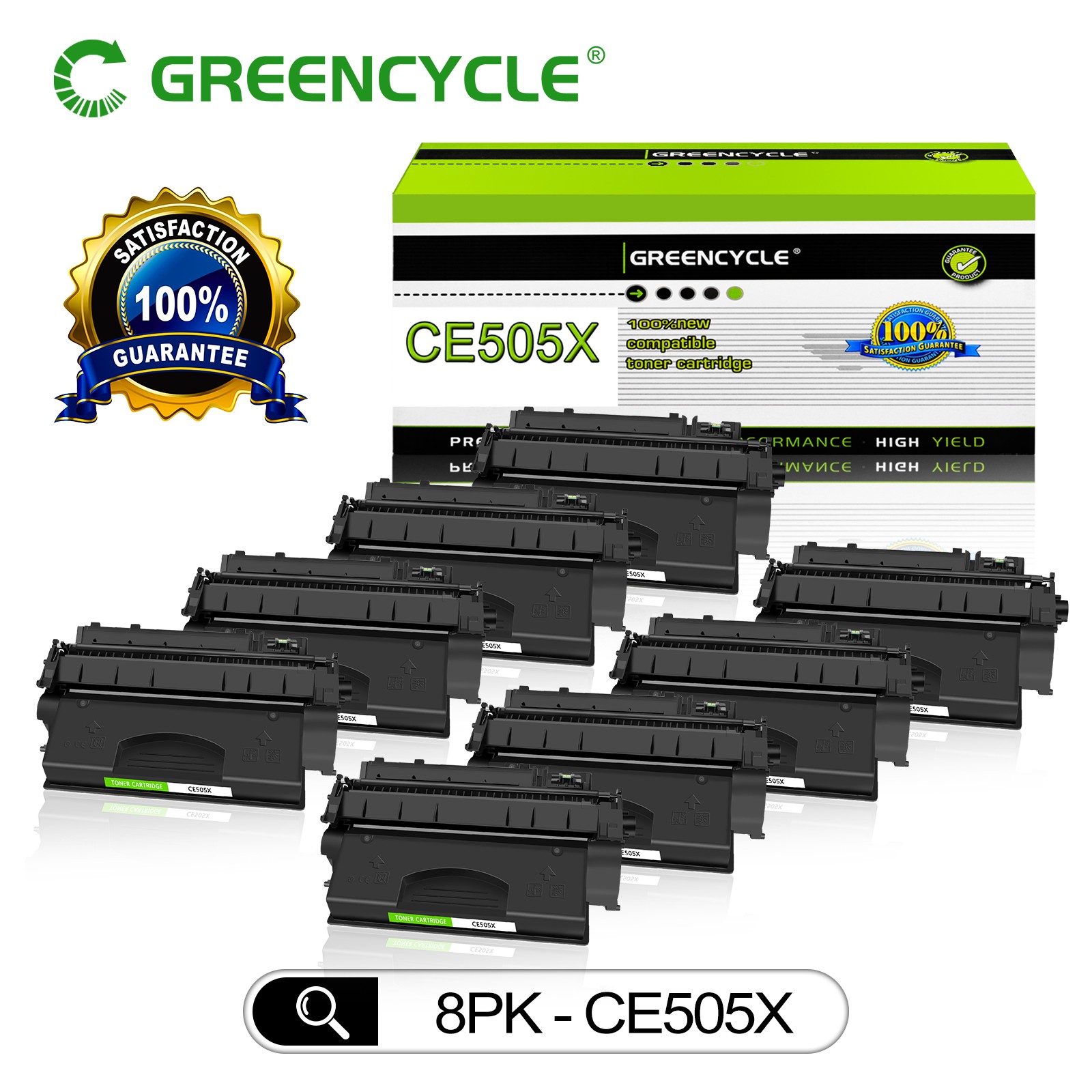 8PK CF280X High Yield Bk Toner For HP LaserJet Pro 400 M401n M401dne MFP M425dw