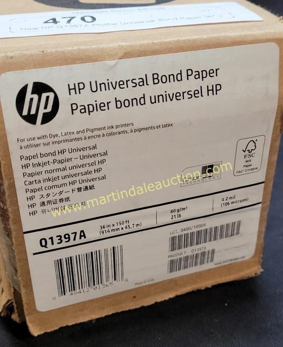 HEWLETT PACKARD HP Q1397A INKJET UNIVERSAL BOND PAPER 36" X 150'