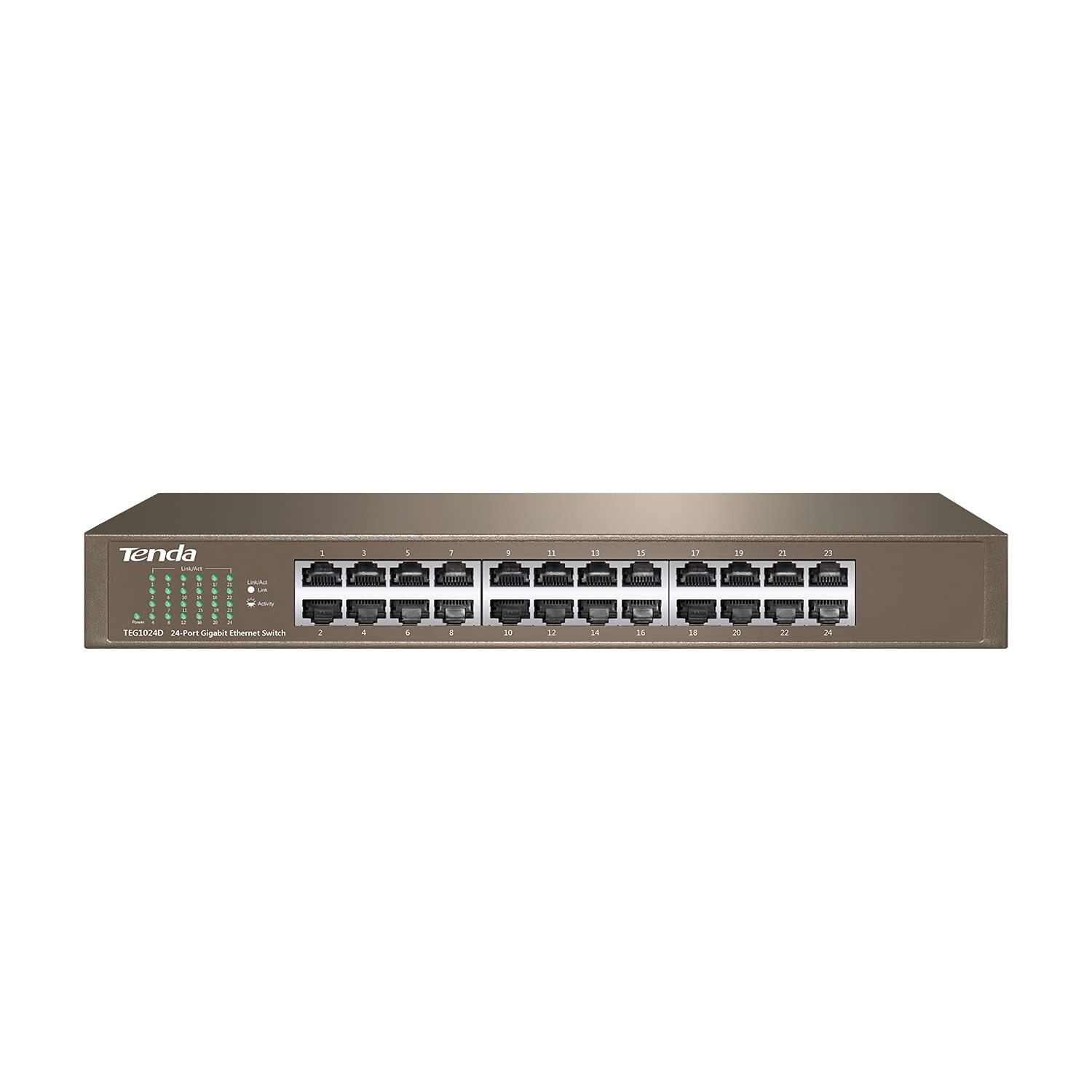 Tenda 24 Port Gigabit Network Switch 48Gbps Quiet Metal Design with Lightning...