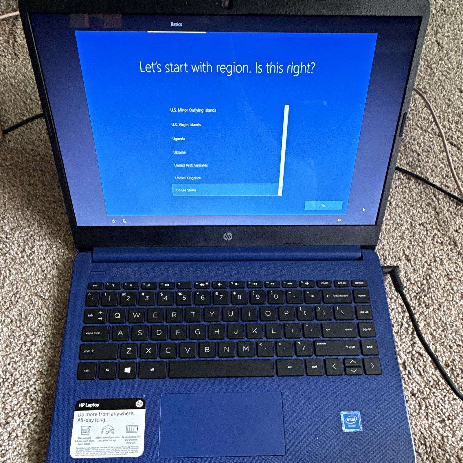 HP Laptop 14-dq0005dx 14" Intel Celeron 4GB 64GB eMMC Win10 Blue