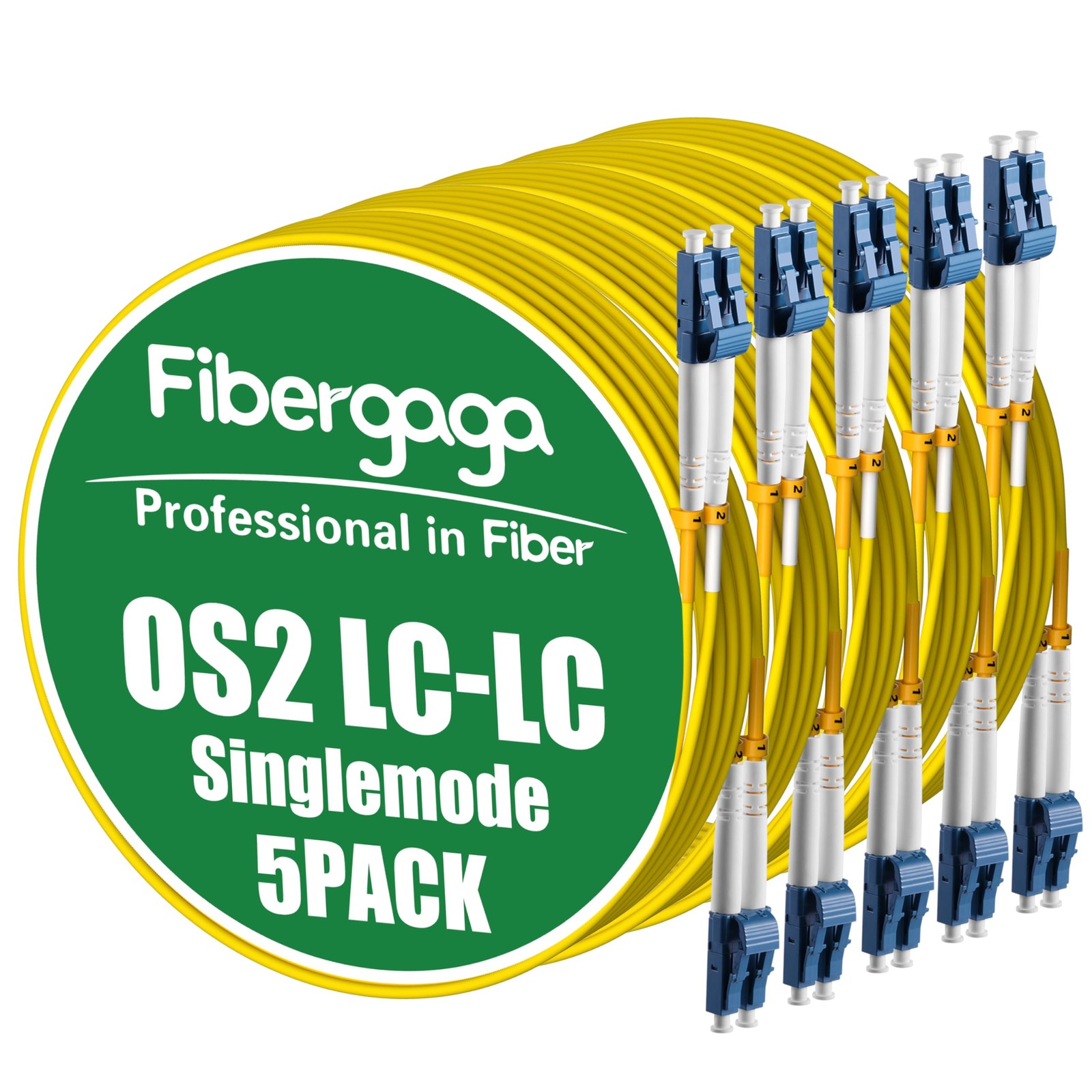 5 PCS 0.2M 7inch OS2 LC To LC Fiber Patch Cable Duplex Singlemode 9/125m